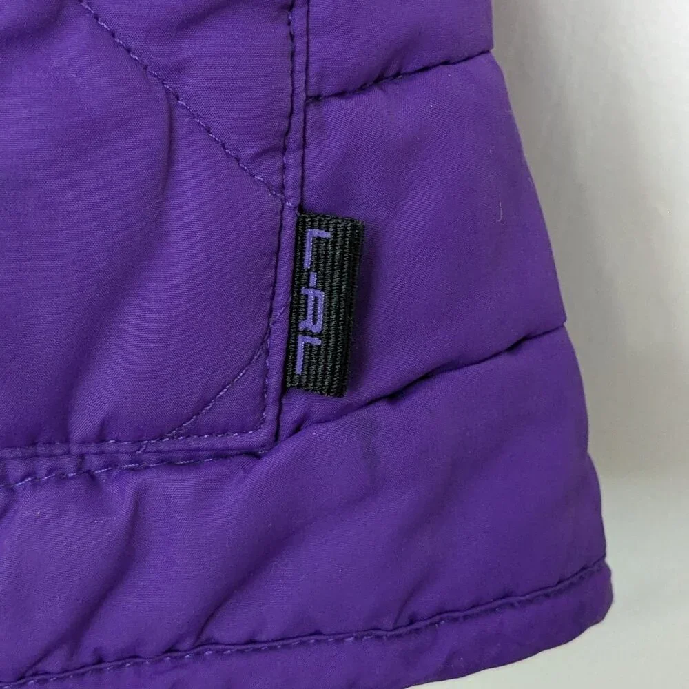 Lauren Ralph Lauren Women's Purple Quilted Vest Full Zip Size M